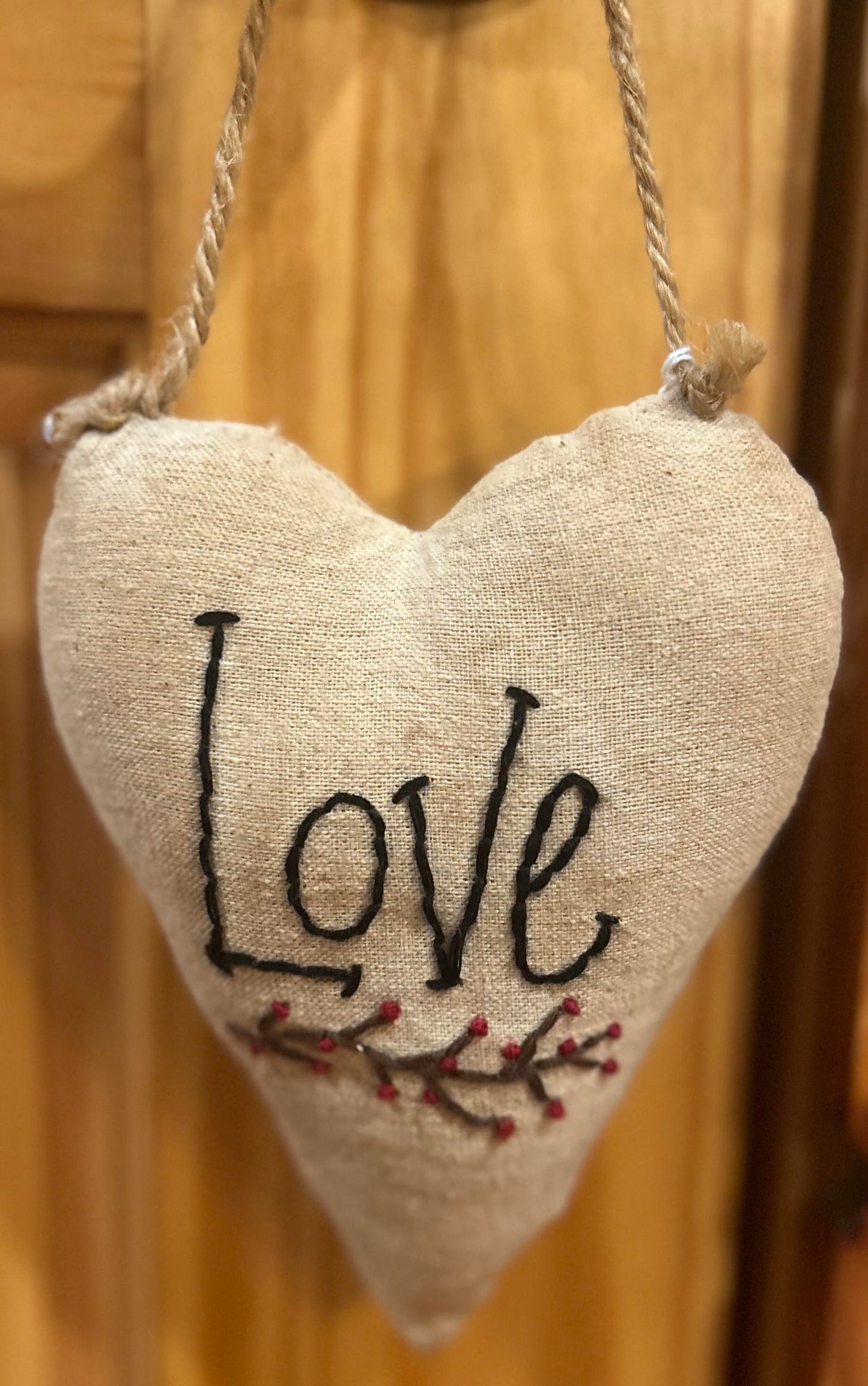 BERRY HEART - Primitive fabric heart