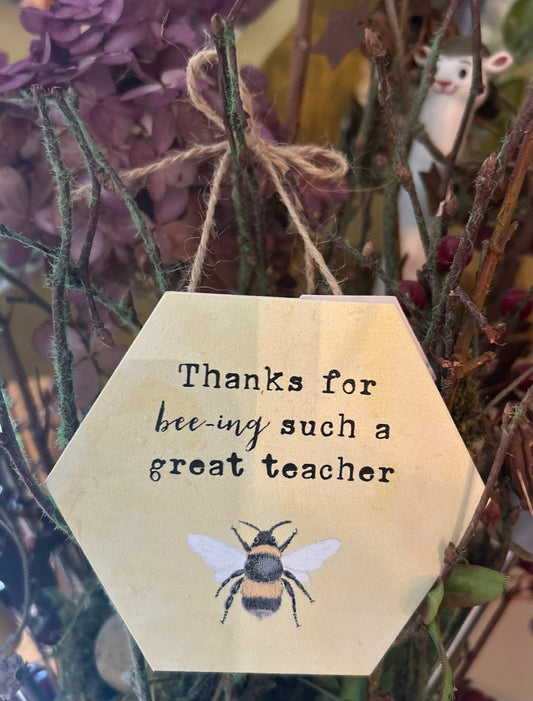 WHAT'S THE BUZZ - Teacher 4x4 Octagon Wood Sign