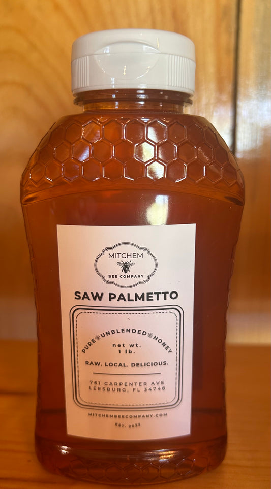 1LB Saw Palmetto Raw Honey - Mitchem Bee Company - Leesburg, Fla