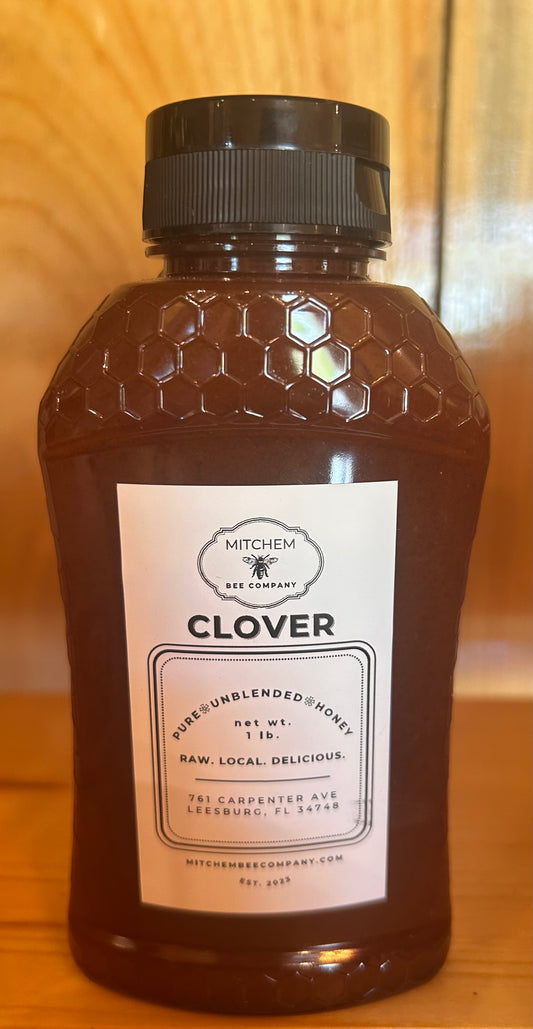 1LB Clover Raw Honey - Mitchem Bee Company - Leesburg, Florida
