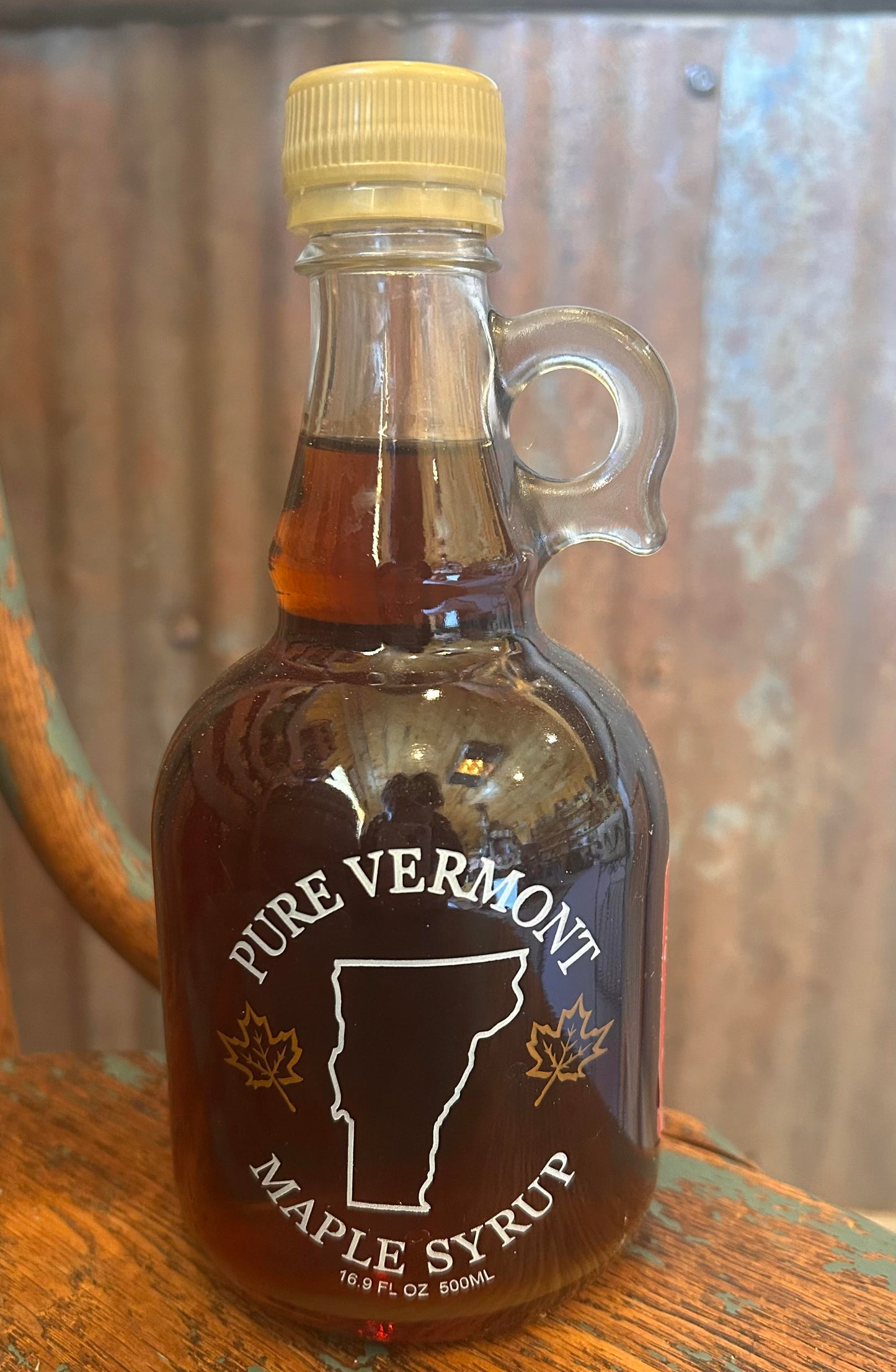 16oz GLASS JUG - Wood Fired Vermont Maple Syrup Robust Grade A
