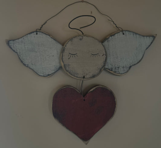 GUARDIAN ANGEL - Wood Primitive Angel