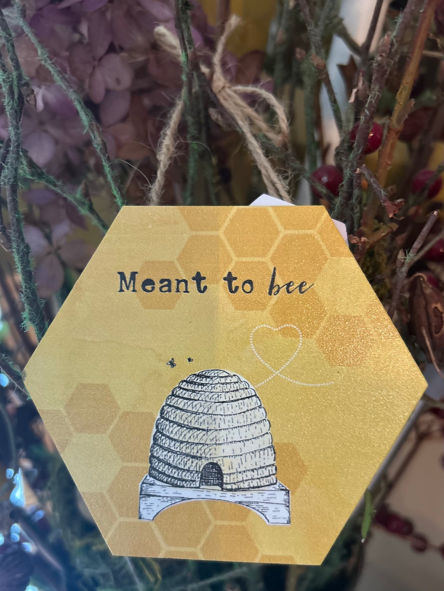 WHAT'S THE BUZZ - Meant to Bee 4x4 Octagon wood sign