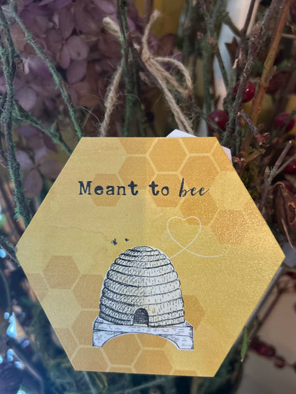 WHAT'S THE BUZZ - Meant to Bee 4x4 Octagon wood sign