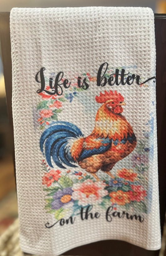 KITHCHEN TOWEL - Screen Print Waffle Kitchen Towel