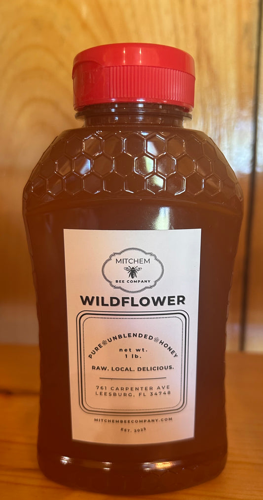 1LB Wildflower Raw Honey - Mitchem Bee Company - Leesburg, Florida